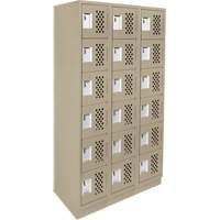 Assembled Lockerettes Clean Line Perforated Economy Lockers, 6 -tier, Bank of 3, 18" x 72" x 12", Steel NRZ Safety Inc.