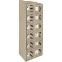 Assembled Lockerettes Clean Line Perforated Economy Lockers, 6 -tier, Bank of 2, 18" x 72" x 12", Steel NRZ Safety Inc.