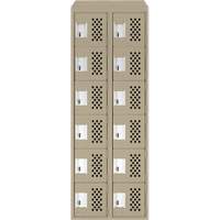 Assembled Lockerettes Clean Line Perforated Economy Lockers, 6 -tier, Bank of 2, 18" x 72" x 12", Steel NRZ Safety Inc.