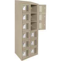 Assembled Lockerettes Clean Line Perforated Economy Lockers, 6 -tier, Bank of 2, 18" x 72" x 12", Steel NRZ Safety Inc.
