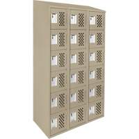 Assembled Lockerettes Clean Line Perforated Economy Lockers, 6 -tier, Bank of 3, 18" x 72" x 12", Steel NRZ Safety Inc.