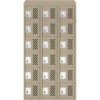 Assembled Lockerettes Clean Line Perforated Economy Lockers, 6 -tier, Bank of 3, 18" x 72" x 12", Steel NRZ Safety Inc.