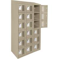 Assembled Lockerettes Clean Line Perforated Economy Lockers, 6 -tier, Bank of 3, 18" x 72" x 12", Steel NRZ Safety Inc.