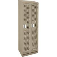 Casiers Clean Line, Bloc de 2, 24" x 15" x 82", Acier, Beige, Rivet (assembl&eacute;), Perfor&eacute; NRZ Safety Inc.