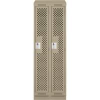 Casiers Clean Line, Bloc de 2, 24" x 15" x 82", Acier, Beige, Rivet (assembl&eacute;), Perfor&eacute; NRZ Safety Inc.