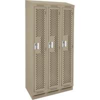 Casiers Clean Line, Bloc de 3, 36" x 15" x 82", Acier, Beige, Rivet (assembl&eacute;), Perfor&eacute; NRZ Safety Inc.