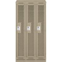 Casiers Clean Line, Bloc de 3, 36" x 15" x 82", Acier, Beige, Rivet (assembl&eacute;), Perfor&eacute; NRZ Safety Inc.