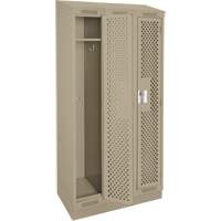 Casiers Clean Line, Bloc de 3, 36" x 15" x 82", Acier, Beige, Rivet (assembl&eacute;), Perfor&eacute; NRZ Safety Inc.
