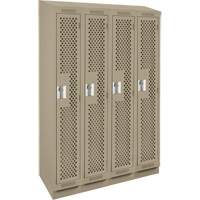 Casiers Clean Line, Bloc de 4, 48" x 15" x 82", Acier, Beige, Rivet (assembl&eacute;), Perfor&eacute; NRZ Safety Inc.