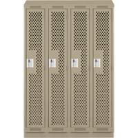 Casiers Clean Line, Bloc de 4, 48" x 15" x 82", Acier, Beige, Rivet (assembl&eacute;), Perfor&eacute; NRZ Safety Inc.