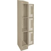 Clean Line Lockers, 3 -tier, 12" x 18" x 82", Steel, Beige, Rivet (Assembled), Perforated NRZ Safety Inc.