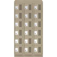 Clean-Line Perforated Lockerette, 6 -tier, Bank of 3, 12" x 72" x 12", Steel NRZ Safety Inc.