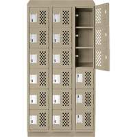 Clean-Line Perforated Lockerette, 6 -tier, Bank of 3, 12" x 72" x 12", Steel NRZ Safety Inc.