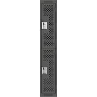 Clean Line Lockers, 2 -tier, 12" x 12" x 72", Steel, Charcoal, Rivet (Assembled), Perforated NRZ Safety Inc.