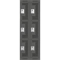 Casiers Clean Line, 3 niveaux, Bloc de 2, 24" x 12" x 72", Acier, Charbon, Rivet (assembl&eacute;), Perfor&eacute; NRZ Safety Inc.