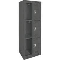 Casiers Clean Line, 3 niveaux, Bloc de 2, 24" x 12" x 72", Acier, Charbon, Rivet (assembl&eacute;), Perfor&eacute; NRZ Safety Inc.