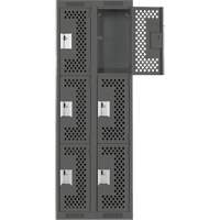 Casiers Clean Line, 3 niveaux, Bloc de 2, 24" x 12" x 72", Acier, Charbon, Rivet (assembl&eacute;), Perfor&eacute; NRZ Safety Inc.