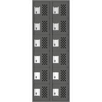 Assembled Lockerettes Clean Line Perforated Economy Lockers, 6 -tier, Bank of 2, 18" x 72" x 12", Steel NRZ Safety Inc.