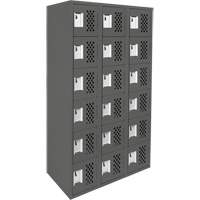 Assembled Lockerettes Clean Line Perforated Economy Lockers, 6 -tier, Bank of 3, 18" x 72" x 12", Steel NRZ Safety Inc.