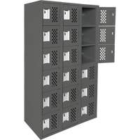 Assembled Lockerettes Clean Line Perforated Economy Lockers, 6 -tier, Bank of 3, 18" x 72" x 12", Steel NRZ Safety Inc.