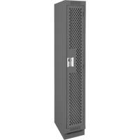 Clean Line Lockers, 12" x 12" x 76", Steel, Charcoal, Rivet (Assembled), Perforated NRZ Safety Inc.
