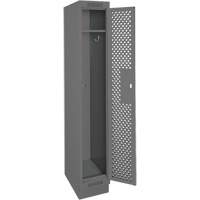 Clean Line Lockers, 12" x 12" x 76", Steel, Charcoal, Rivet (Assembled), Perforated NRZ Safety Inc.