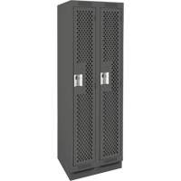 Clean Line Lockers, Bank of 2, 24" x 12" x 76", Steel, Charcoal, Rivet (Assembled), Perforated NRZ Safety Inc.