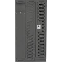 Clean Line Lockers, Bank of 3, 36" x 12" x 76", Steel, Charcoal, Rivet (Assembled), Perforated NRZ Safety Inc.