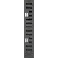 Clean Line Lockers, 2 -tier, 12" x 15" x 76", Steel, Charcoal, Rivet (Assembled), Perforated NRZ Safety Inc.