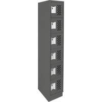 Assembled Lockerettes Clean Line Perforated Economy Lockers, 6 -tier, 18" x 72" x 12", Steel NRZ Safety Inc.
