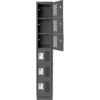 Assembled Lockerettes Clean Line Perforated Economy Lockers, 6 -tier, 18" x 72" x 12", Steel NRZ Safety Inc.