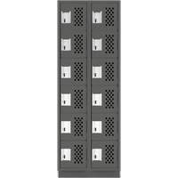 Assembled Lockerettes Clean Line Perforated Economy Lockers, 6 -tier, Bank of 2, 18" x 72" x 12", Steel NRZ Safety Inc.