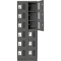 Assembled Lockerettes Clean Line Perforated Economy Lockers, 6 -tier, Bank of 2, 18" x 72" x 12", Steel NRZ Safety Inc.