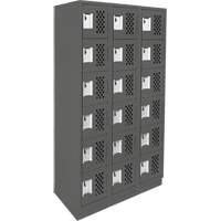 Assembled Lockerettes Clean Line Perforated Economy Lockers, 6 -tier, Bank of 3, 18" x 72" x 12", Steel NRZ Safety Inc.