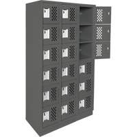 Assembled Lockerettes Clean Line Perforated Economy Lockers, 6 -tier, Bank of 3, 18" x 72" x 12", Steel NRZ Safety Inc.