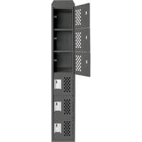 Assembled Lockerettes Clean Line Perforated Economy Lockers, 6 -tier, 18" x 72" x 12", Steel NRZ Safety Inc.