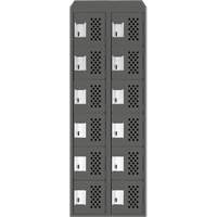 Assembled Lockerettes Clean Line Perforated Economy Lockers, 6 -tier, Bank of 2, 18" x 72" x 12", Steel NRZ Safety Inc.