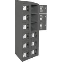 Assembled Lockerettes Clean Line Perforated Economy Lockers, 6 -tier, Bank of 2, 18" x 72" x 12", Steel NRZ Safety Inc.