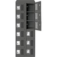 Assembled Lockerettes Clean Line Perforated Economy Lockers, 6 -tier, Bank of 2, 18" x 72" x 12", Steel NRZ Safety Inc.