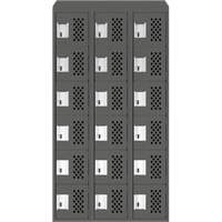 Assembled Lockerettes Clean Line Perforated Economy Lockers, 6 -tier, Bank of 3, 18" x 72" x 12", Steel NRZ Safety Inc.