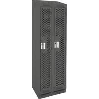 Casiers Clean Line, Bloc de 2, 24" x 15" x 82", Acier, Charbon, Rivet (assembl&eacute;), Perfor&eacute; NRZ Safety Inc.