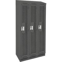 Casiers Clean Line, Bloc de 3, 36" x 15" x 82", Acier, Charbon, Rivet (assembl&eacute;), Perfor&eacute; NRZ Safety Inc.