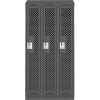 Casiers Clean Line, Bloc de 3, 36" x 15" x 82", Acier, Charbon, Rivet (assembl&eacute;), Perfor&eacute; NRZ Safety Inc.