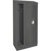 Casiers Clean Line, Bloc de 3, 36" x 15" x 82", Acier, Charbon, Rivet (assembl&eacute;), Perfor&eacute; NRZ Safety Inc.
