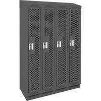 Casiers Clean Line, Bloc de 4, 48" x 15" x 82", Acier, Charbon, Rivet (assembl&eacute;), Perfor&eacute; NRZ Safety Inc.