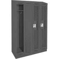 Casiers Clean Line, Bloc de 4, 48" x 15" x 82", Acier, Charbon, Rivet (assembl&eacute;), Perfor&eacute; NRZ Safety Inc.