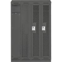 Casiers Clean Line, Bloc de 4, 48" x 15" x 82", Acier, Charbon, Rivet (assembl&eacute;), Perfor&eacute; NRZ Safety Inc.
