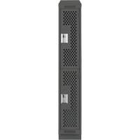 Clean Line Lockers, 2 -tier, 12" x 12" x 82", Steel, Charcoal, Rivet (Assembled), Perforated NRZ Safety Inc.
