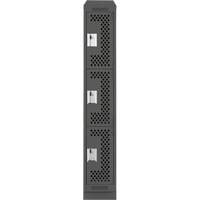Clean Line Lockers, 3 -tier, 12" x 18" x 82", Steel, Charcoal, Rivet (Assembled), Perforated NRZ Safety Inc.