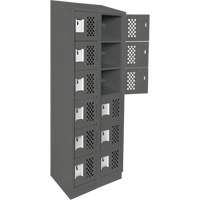 Clean-Line Perforated Lockerette, 6 -tier, Bank of 2, 12" x 72" x 12", Steel NRZ Safety Inc.